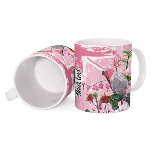 Personalised Australia Day Ceramic Mug Pink Parrot Bird Opal Art - Aussie Hoodie