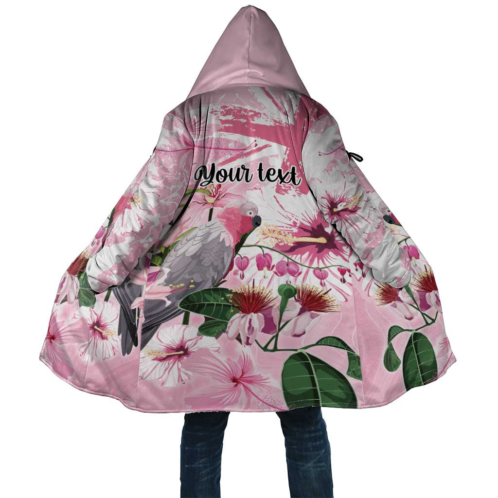 Personalised Australia Day Cloak Pink Parrot Bird Opal Art - Aussie Hoodie