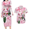 Personalised Australia Day Couples Matching Long Sleeve Bodycon Dress and Hawaiian Shirt Pink Parrot Bird Opal Art - Aussie Hoodie