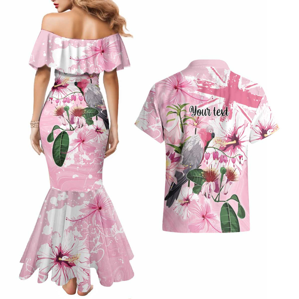 Personalised Australia Day Couples Matching Mermaid Dress and Hawaiian Shirt Pink Parrot Bird Opal Art - Aussie Hoodie