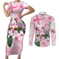Personalised Australia Day Couples Matching Short Sleeve Bodycon Dress and Long Sleeve Button Shirt Pink Parrot Bird Opal Art - Aussie Hoodie