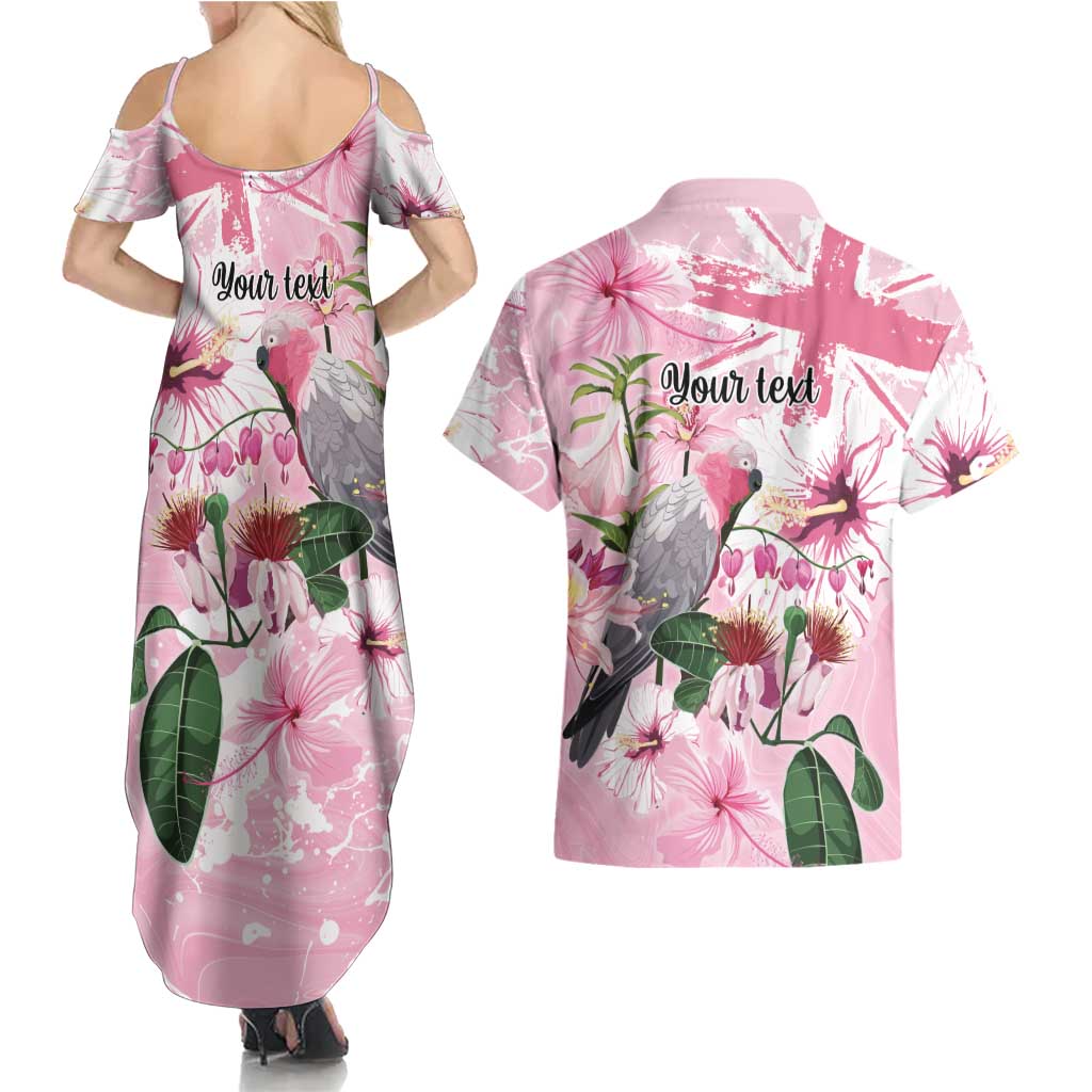 Personalised Australia Day Couples Matching Summer Maxi Dress and Hawaiian Shirt Pink Parrot Bird Opal Art - Aussie Hoodie