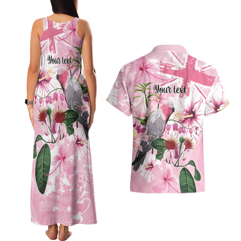 Personalised Australia Day Couples Matching Tank Maxi Dress and Hawaiian Shirt Pink Parrot Bird Opal Art - Aussie Hoodie