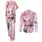 Personalised Australia Day Couples Matching Tank Maxi Dress and Long Sleeve Button Shirt Pink Parrot Bird Opal Art - Aussie Hoodie