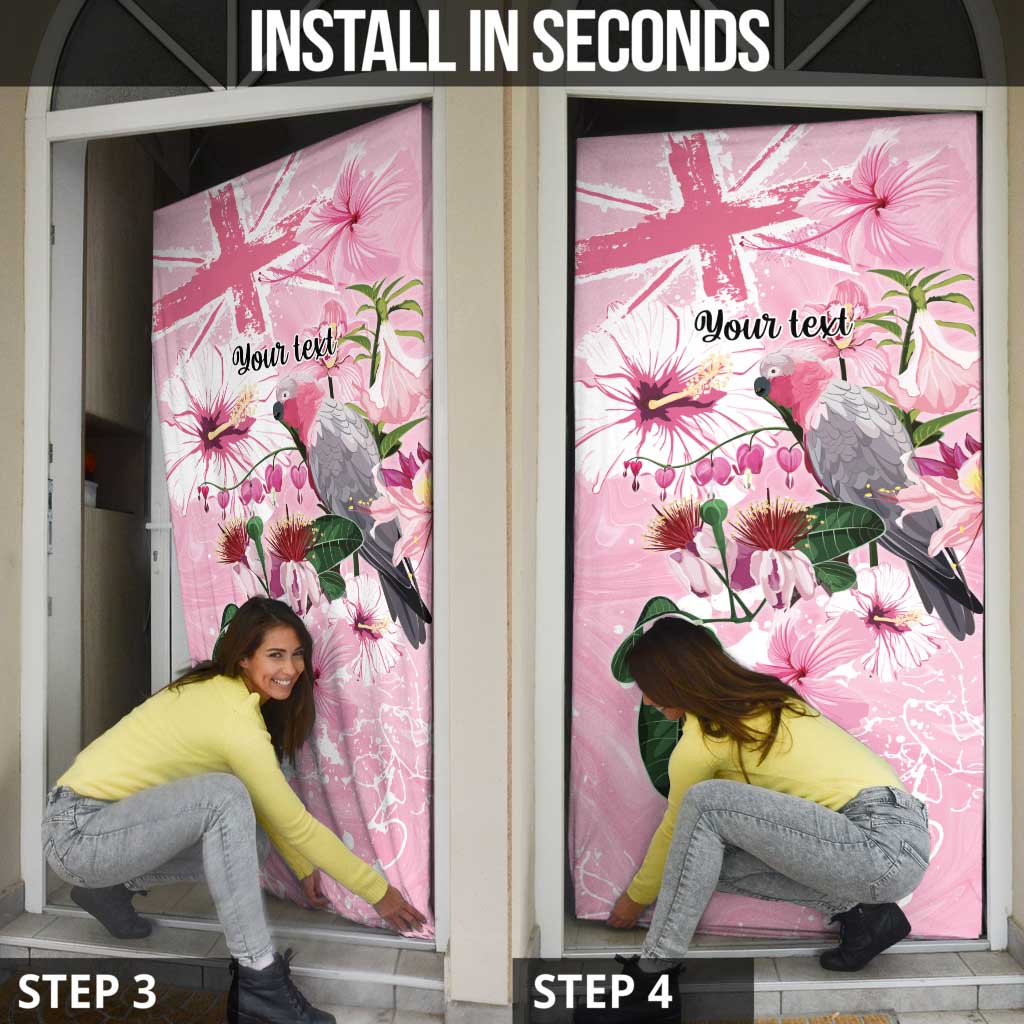 Personalised Australia Day Door Cover Pink Parrot Bird Opal Art - Aussie Hoodie