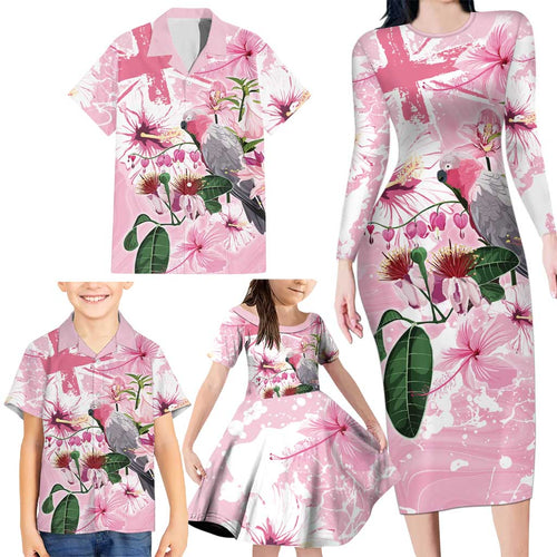 Personalised Australia Day Family Matching Long Sleeve Bodycon Dress and Hawaiian Shirt Pink Parrot Bird Opal Art - Aussie Hoodie