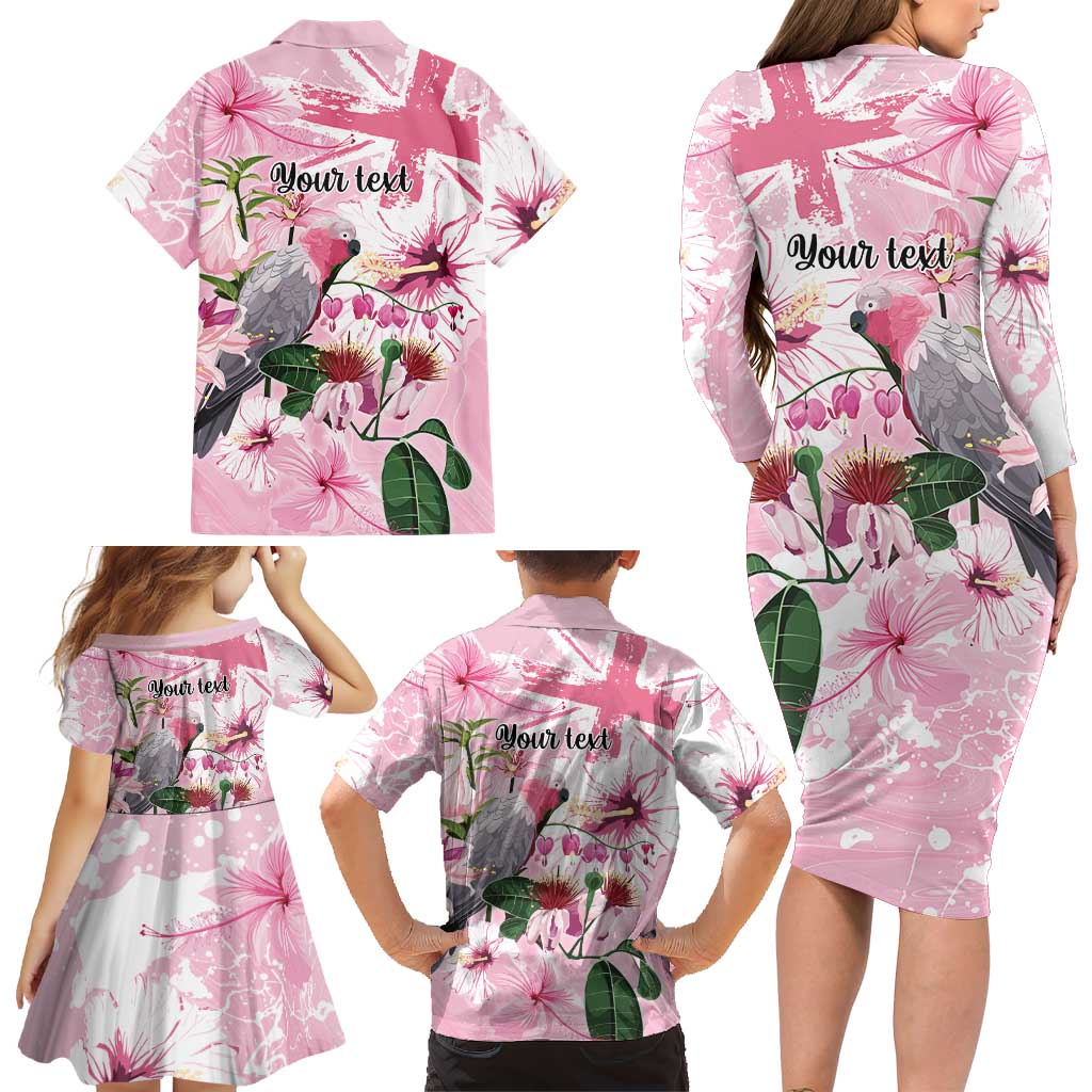 Personalised Australia Day Family Matching Long Sleeve Bodycon Dress and Hawaiian Shirt Pink Parrot Bird Opal Art - Aussie Hoodie