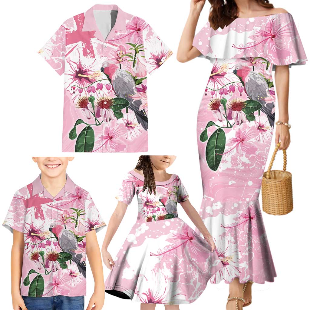 Personalised Australia Day Family Matching Mermaid Dress and Hawaiian Shirt Pink Parrot Bird Opal Art - Aussie Hoodie