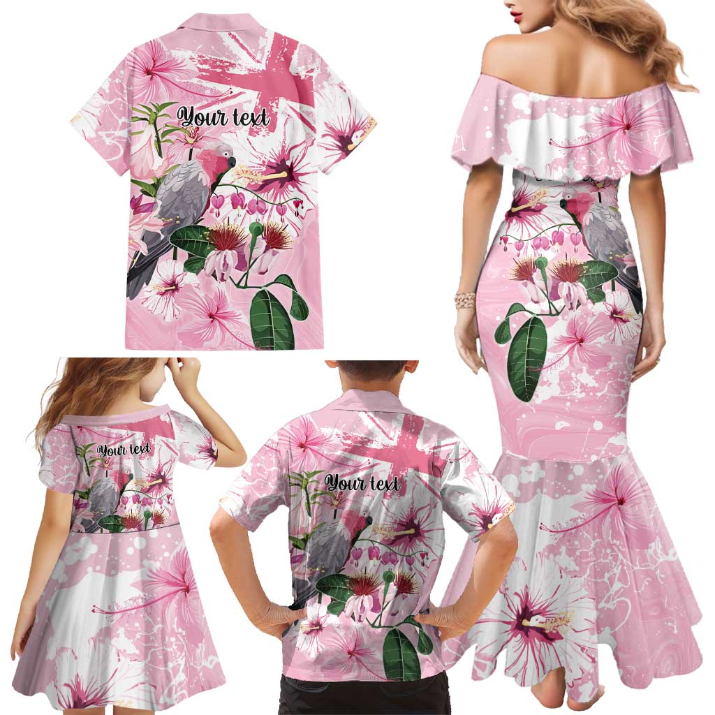 Personalised Australia Day Family Matching Mermaid Dress and Hawaiian Shirt Pink Parrot Bird Opal Art - Aussie Hoodie