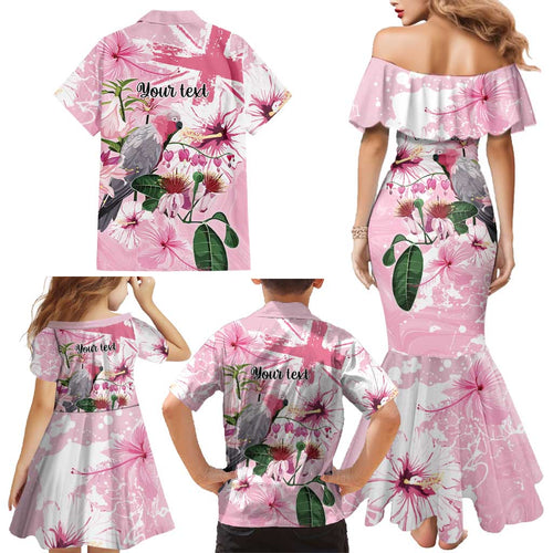 Personalised Australia Day Family Matching Mermaid Dress and Hawaiian Shirt Pink Parrot Bird Opal Art - Aussie Hoodie
