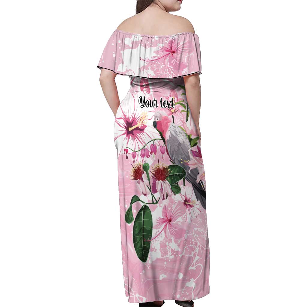 Personalised Australia Day Family Matching Off Shoulder Maxi Dress and Hawaiian Shirt Pink Parrot Bird Opal Art - Aussie Hoodie