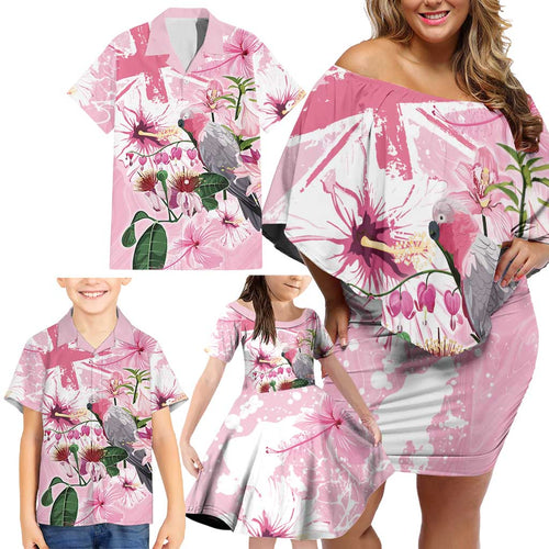 Personalised Australia Day Family Matching Off Shoulder Short Dress and Hawaiian Shirt Pink Parrot Bird Opal Art - Aussie Hoodie