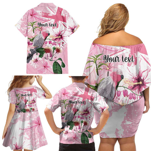 Personalised Australia Day Family Matching Off Shoulder Short Dress and Hawaiian Shirt Pink Parrot Bird Opal Art - Aussie Hoodie