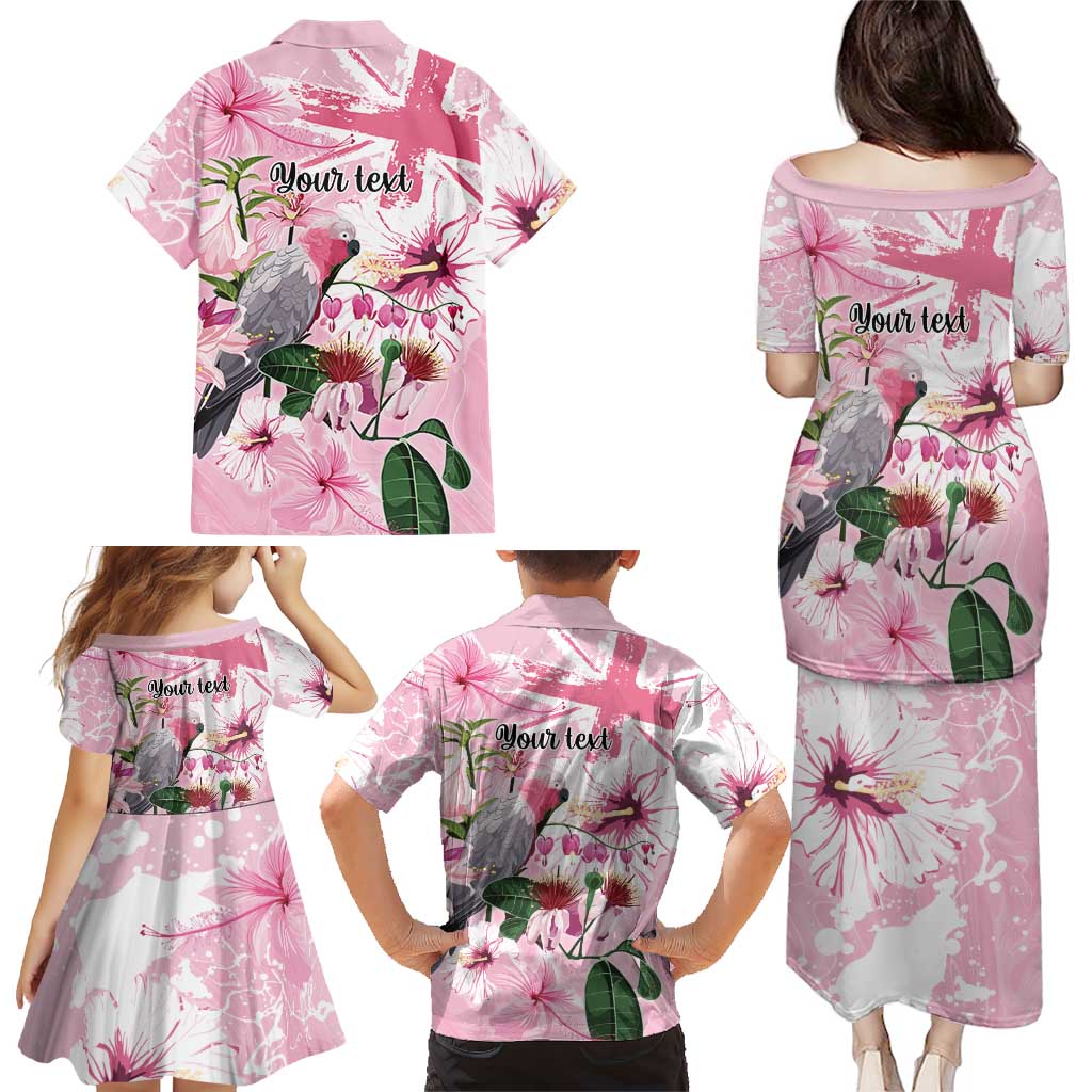 Personalised Australia Day Family Matching Puletasi and Hawaiian Shirt Pink Parrot Bird Opal Art - Aussie Hoodie