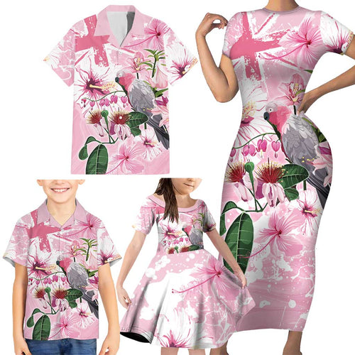 Personalised Australia Day Family Matching Short Sleeve Bodycon Dress and Hawaiian Shirt Pink Parrot Bird Opal Art - Aussie Hoodie