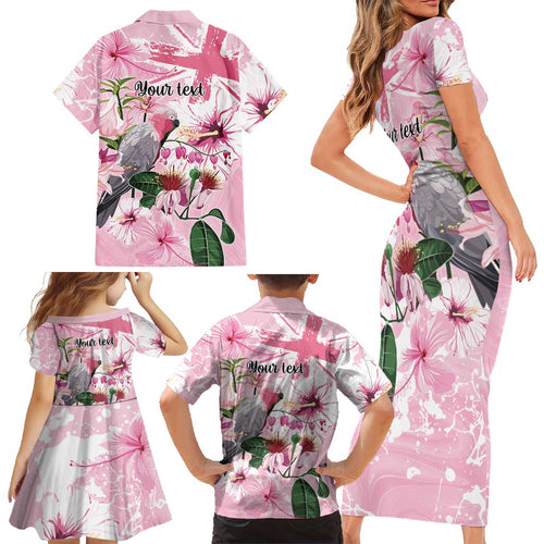 Personalised Australia Day Family Matching Short Sleeve Bodycon Dress and Hawaiian Shirt Pink Parrot Bird Opal Art - Aussie Hoodie