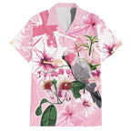 Personalised Australia Day Hawaiian Shirt Pink Parrot Bird Opal Art - Aussie Hoodie