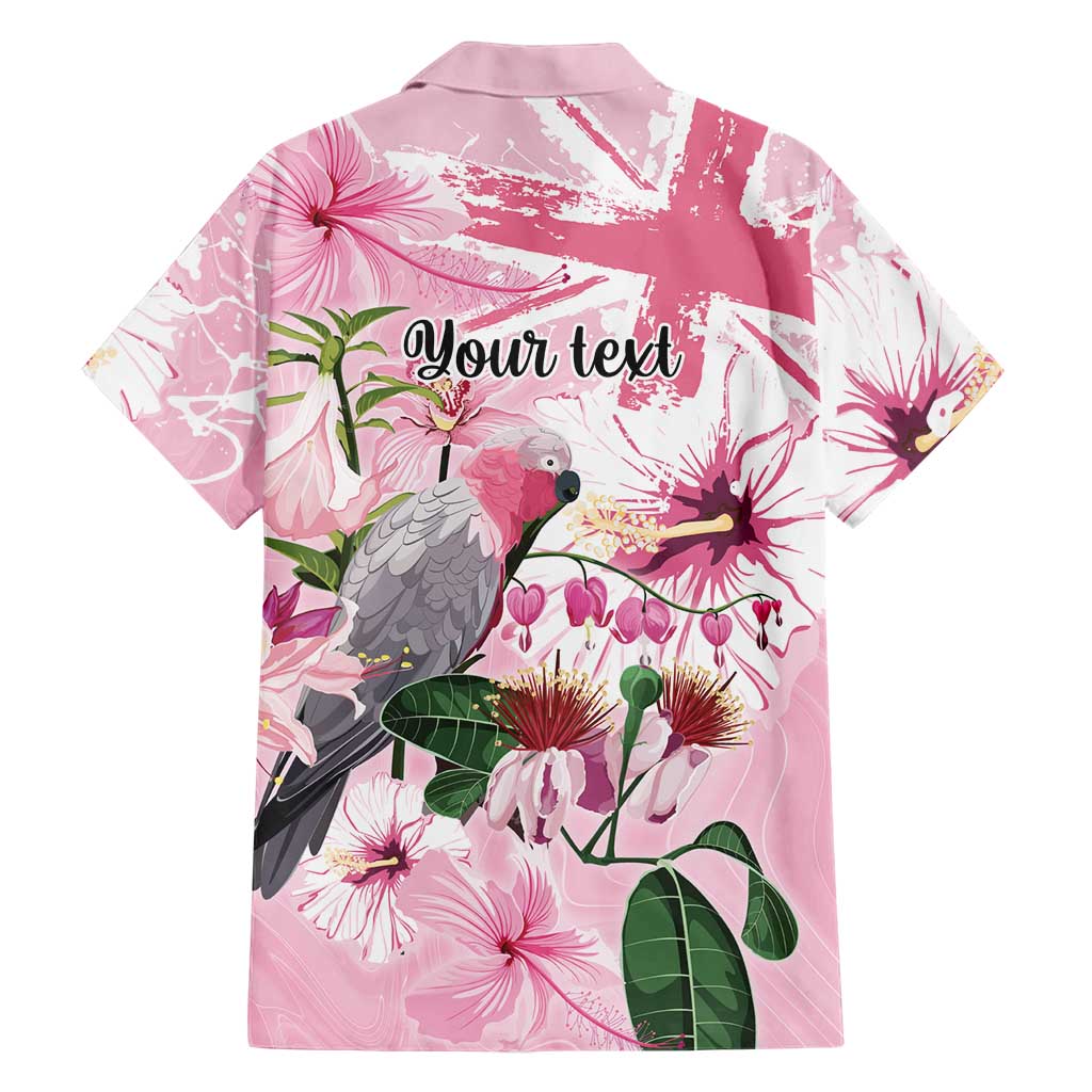 Personalised Australia Day Hawaiian Shirt Pink Parrot Bird Opal Art - Aussie Hoodie