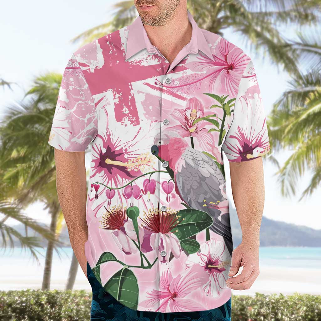 Personalised Australia Day Hawaiian Shirt Pink Parrot Bird Opal Art - Aussie Hoodie