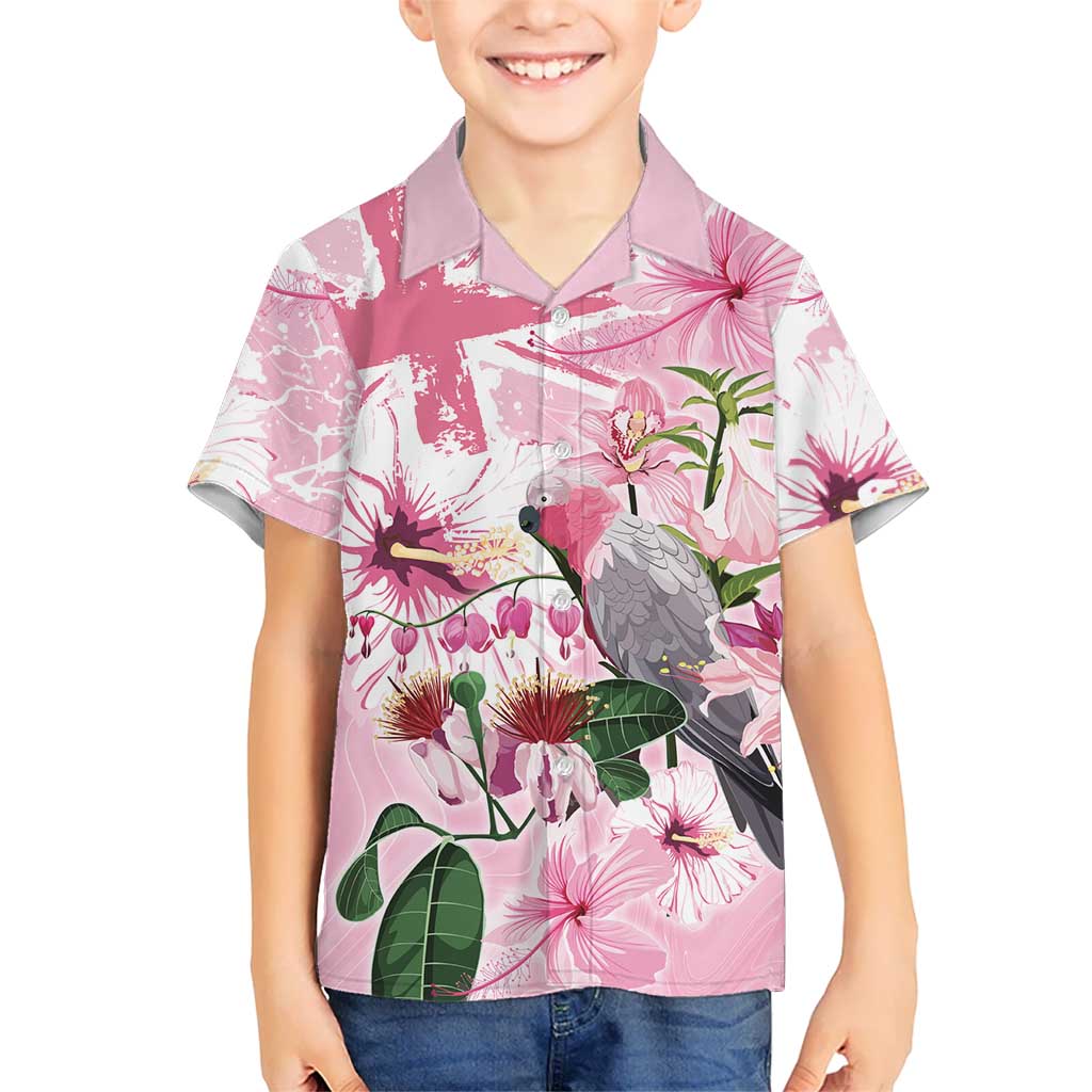 Personalised Australia Day Hawaiian Shirt Pink Parrot Bird Opal Art - Aussie Hoodie