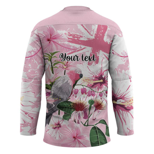 Personalised Australia Day Hockey Jersey Pink Parrot Bird Opal Art - Aussie Hoodie