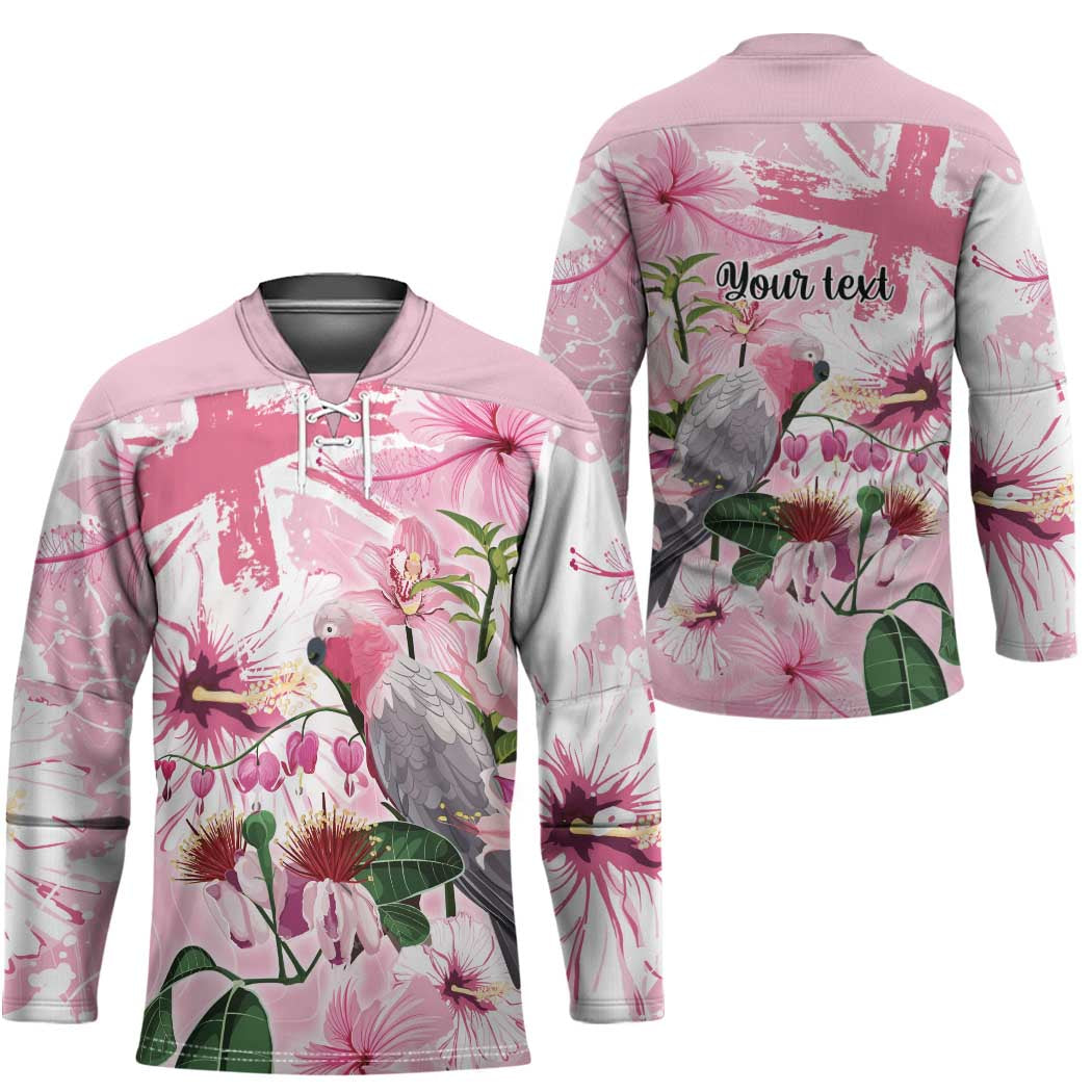 Personalised Australia Day Hockey Jersey Pink Parrot Bird Opal Art - Aussie Hoodie