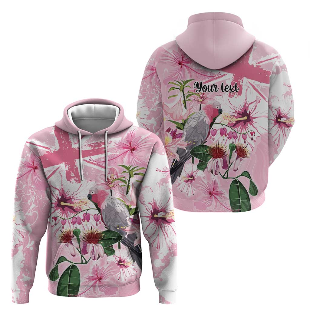 Personalised Australia Day Hoodie Pink Parrot Bird Opal Art - Aussie Hoodie