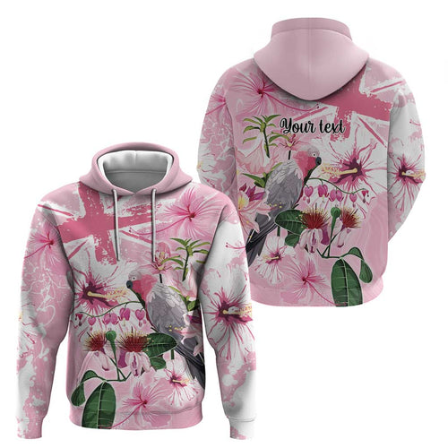Personalised Australia Day Hoodie Pink Parrot Bird Opal Art - Aussie Hoodie