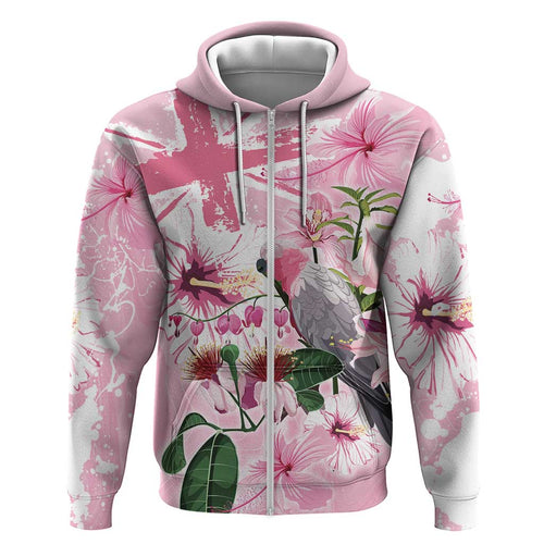Personalised Australia Day Hoodie Pink Parrot Bird Opal Art - Aussie Hoodie