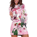 Personalised Australia Day Hoodie Dress Pink Parrot Bird Opal Art - Aussie Hoodie