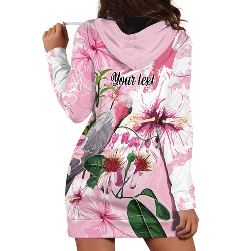Personalised Australia Day Hoodie Dress Pink Parrot Bird Opal Art - Aussie Hoodie
