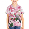 Personalised Australia Day Kid Hawaiian Shirt Pink Parrot Bird Opal Art - Aussie Hoodie