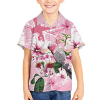Personalised Australia Day Kid Hawaiian Shirt Pink Parrot Bird Opal Art - Aussie Hoodie