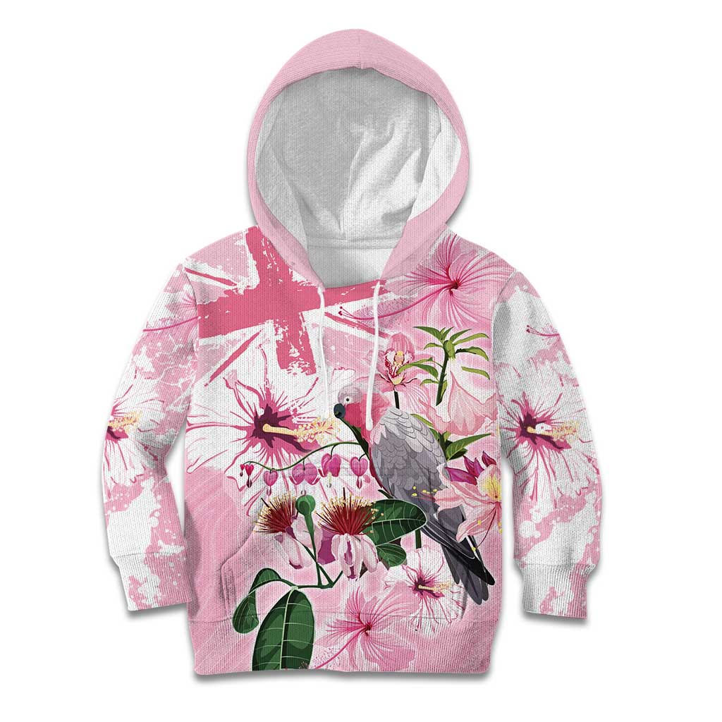 Personalised Australia Day Kid Hoodie Pink Parrot Bird Opal Art - Aussie Hoodie