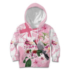Personalised Australia Day Kid Hoodie Pink Parrot Bird Opal Art - Aussie Hoodie