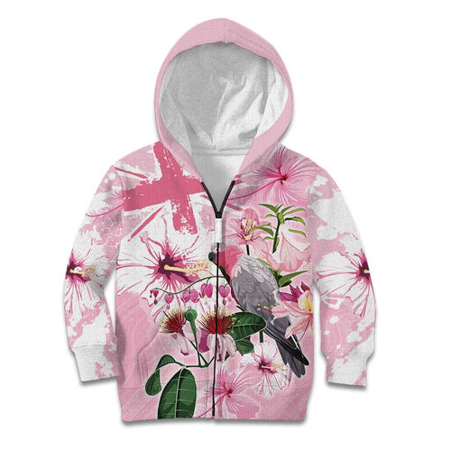Personalised Australia Day Kid Hoodie Pink Parrot Bird Opal Art - Aussie Hoodie
