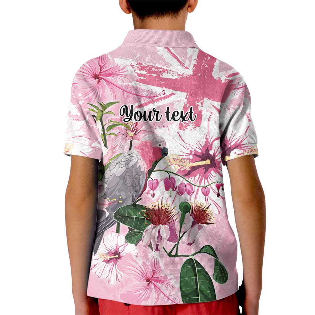 Personalised Australia Day Kid Polo Shirt Pink Parrot Bird Opal Art - Aussie Hoodie