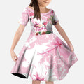 Personalised Australia Day Kid Short Sleeve Dress Pink Parrot Bird Opal Art - Aussie Hoodie