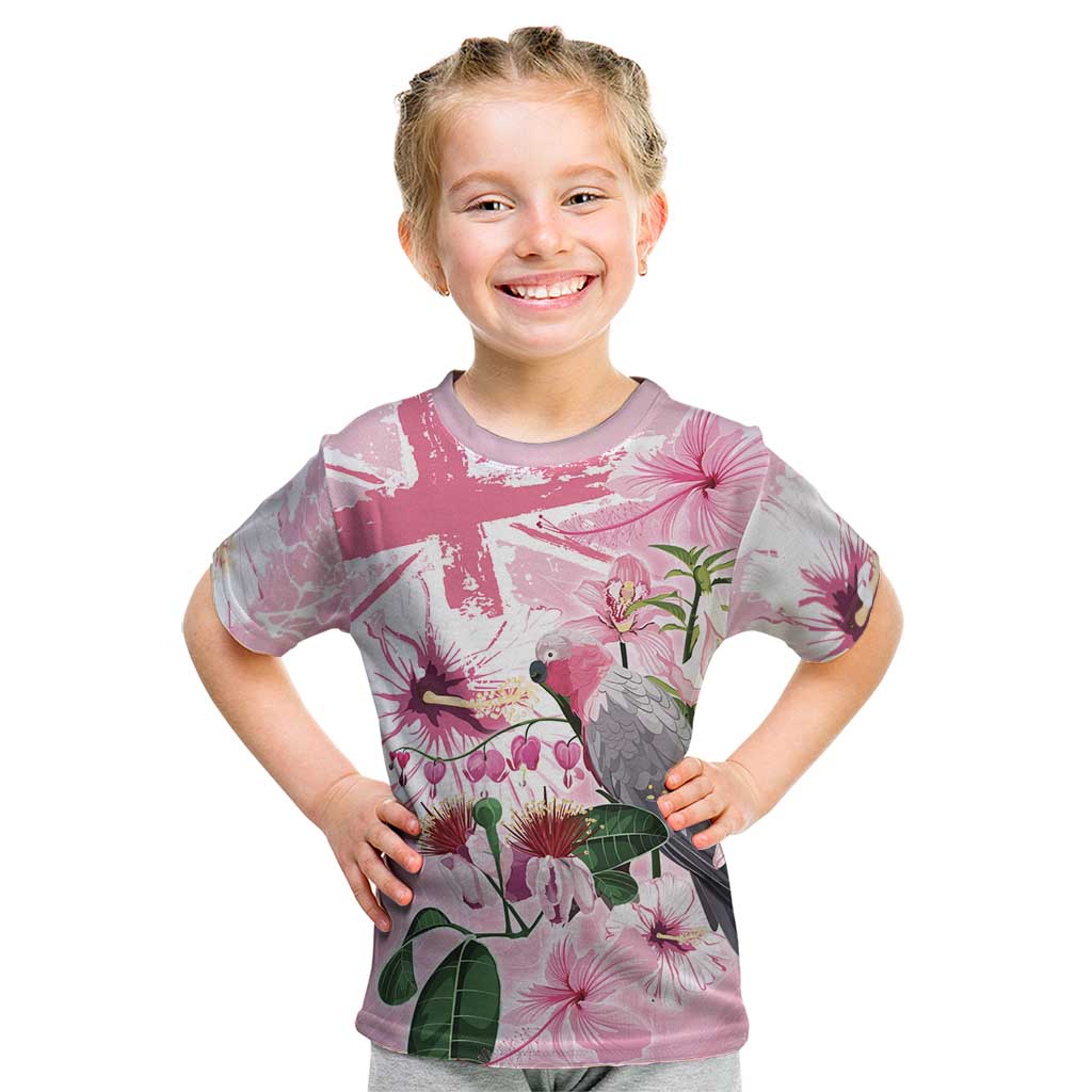 Personalised Australia Day Kid T Shirt Pink Parrot Bird Opal Art - Aussie Hoodie