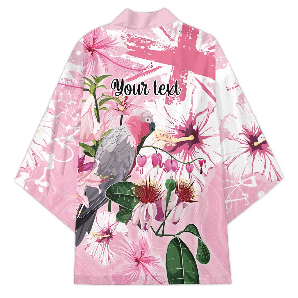 Personalised Australia Day Kimono Pink Parrot Bird Opal Art - Aussie Hoodie