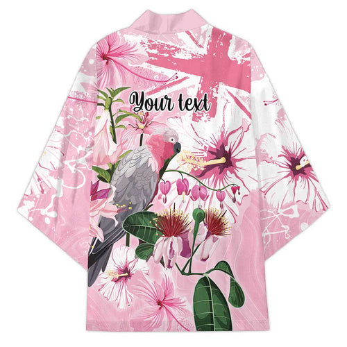 Personalised Australia Day Kimono Pink Parrot Bird Opal Art - Aussie Hoodie