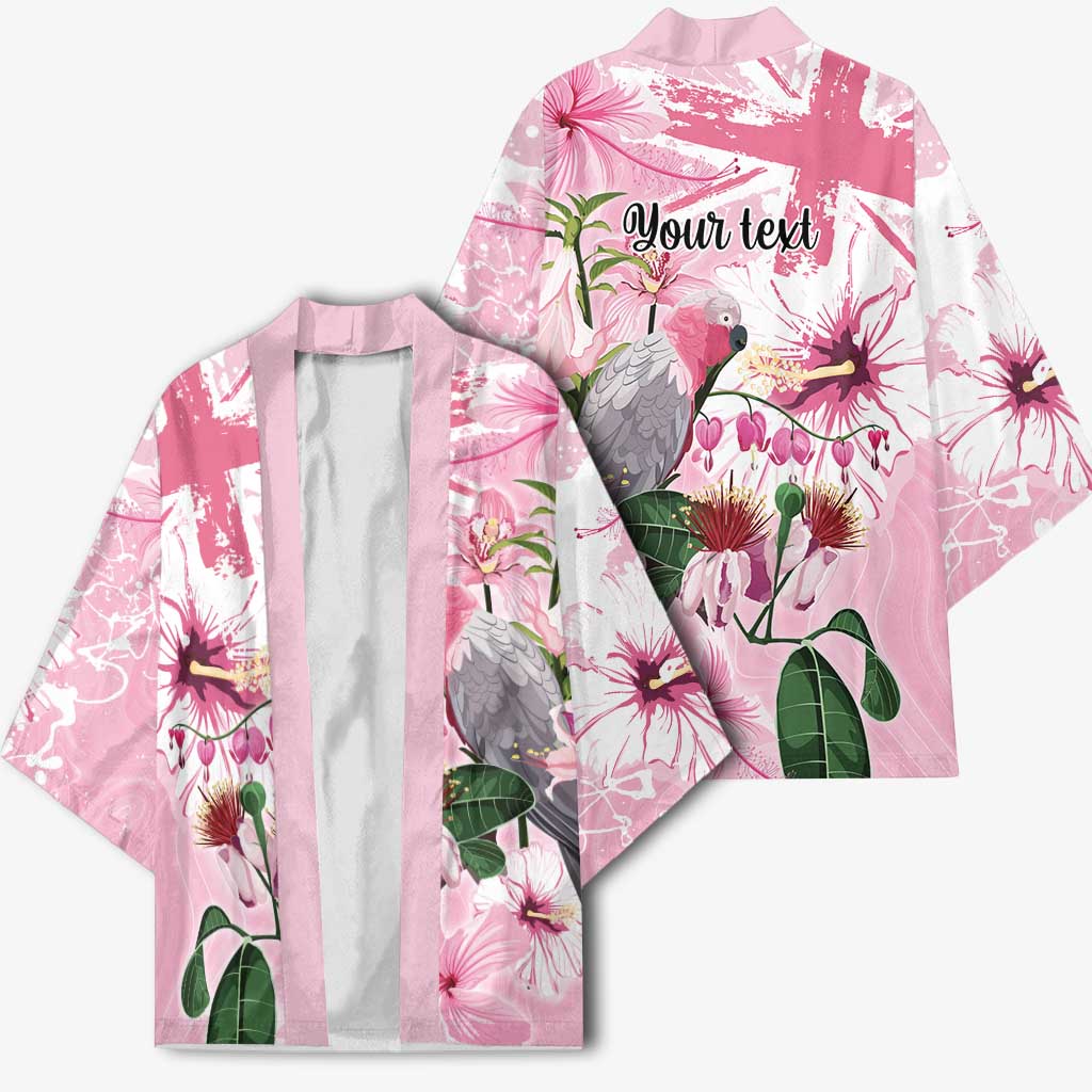 Personalised Australia Day Kimono Pink Parrot Bird Opal Art - Aussie Hoodie