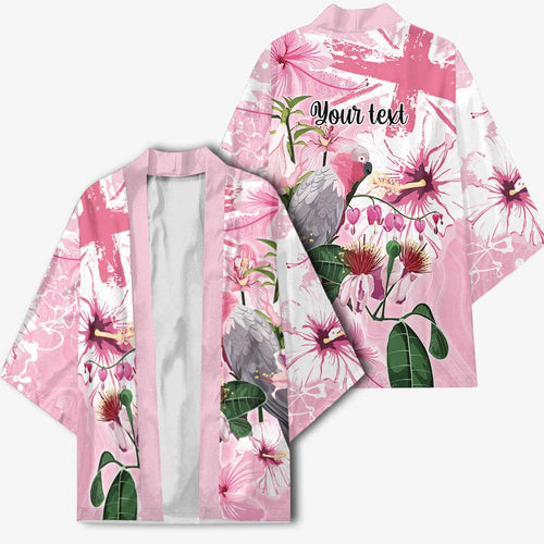 Personalised Australia Day Kimono Pink Parrot Bird Opal Art - Aussie Hoodie