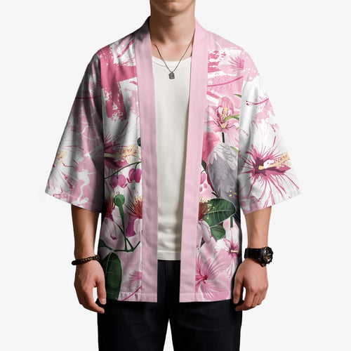 Personalised Australia Day Kimono Pink Parrot Bird Opal Art - Aussie Hoodie