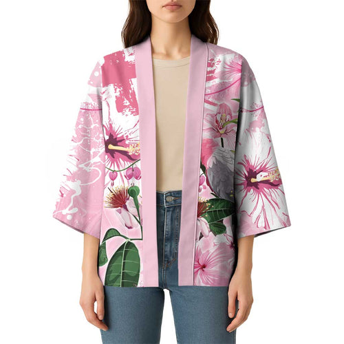Personalised Australia Day Kimono Pink Parrot Bird Opal Art - Aussie Hoodie