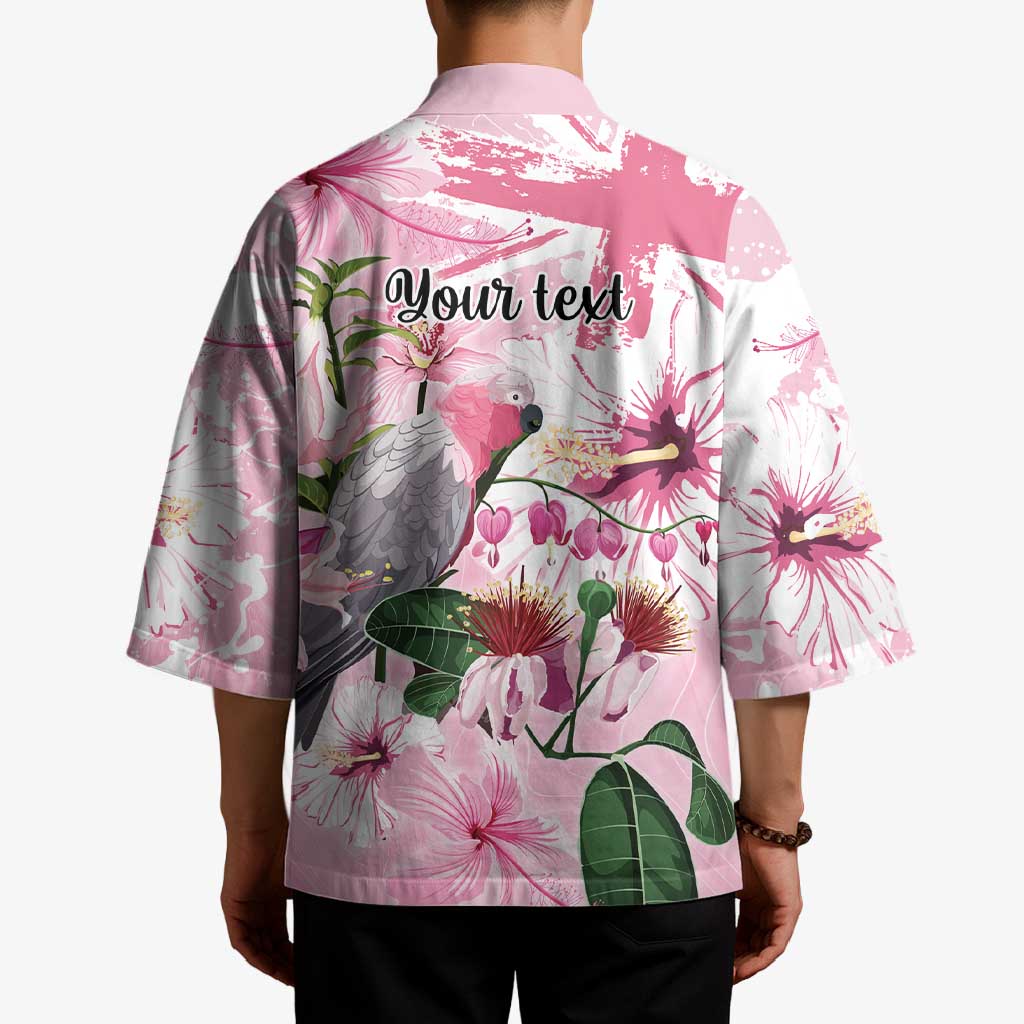 Personalised Australia Day Kimono Pink Parrot Bird Opal Art - Aussie Hoodie