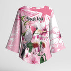 Personalised Australia Day Kimono Sleeve Blouse Pink Parrot Bird Opal Art - Aussie Hoodie