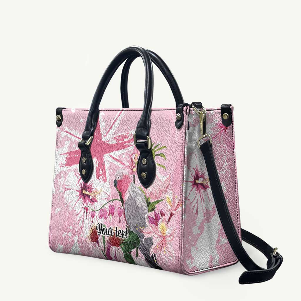 Personalised Australia Day Leather Bag Pink Parrot Bird Opal Art - Aussie Hoodie