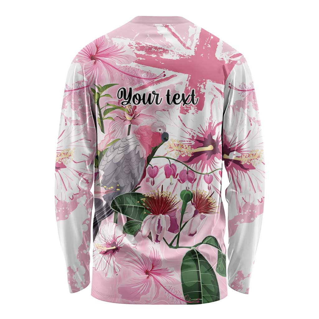 Personalised Australia Day Long Sleeve Shirt Pink Parrot Bird Opal Art - Aussie Hoodie