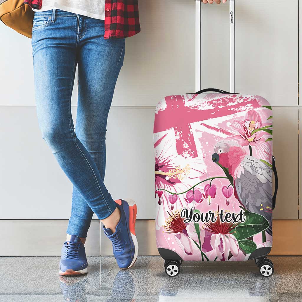 Personalised Australia Day Luggage Cover Pink Parrot Bird Opal Art - Aussie Hoodie